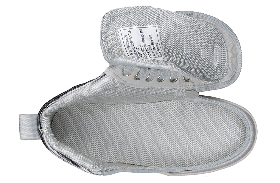 Billy Footwear (Kids) DR Fit - High Top DR Canvas Silver Streak - Image 4