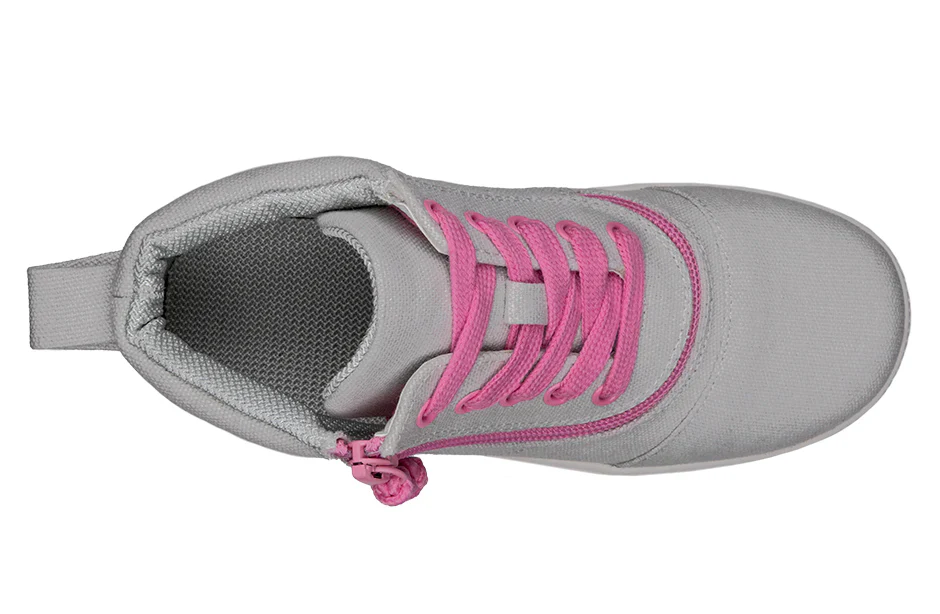 Billy Footwear (Kids) DR Fit- Short Wrap High Top DR Canvas Grey / Pink - Image 3