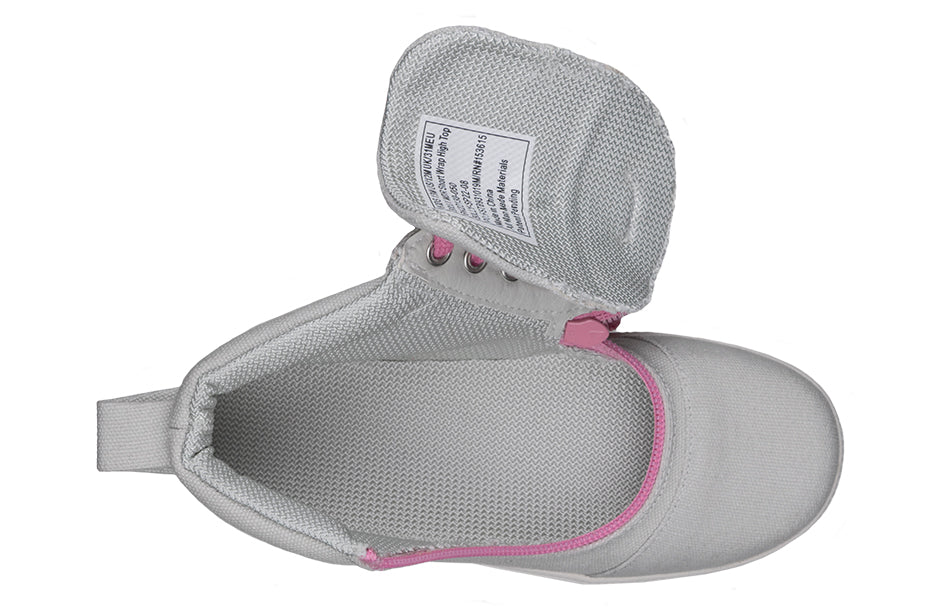 Billy Footwear (Kids) DR Fit- Short Wrap High Top DR Canvas Grey / Pink - Image 4